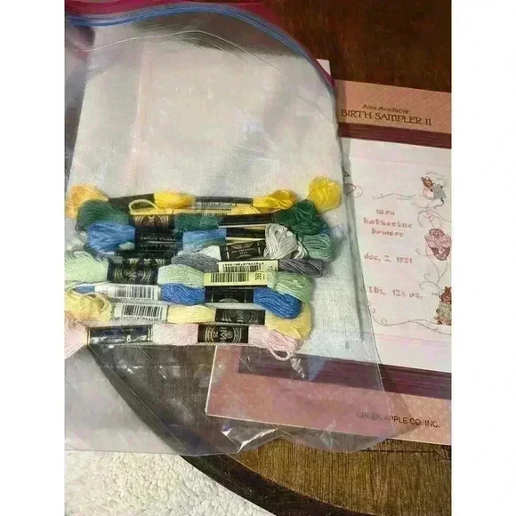 New Green Apple Cross Stitch Chart Beatrix Potter Birth Sampler I - Picture 4 of 4